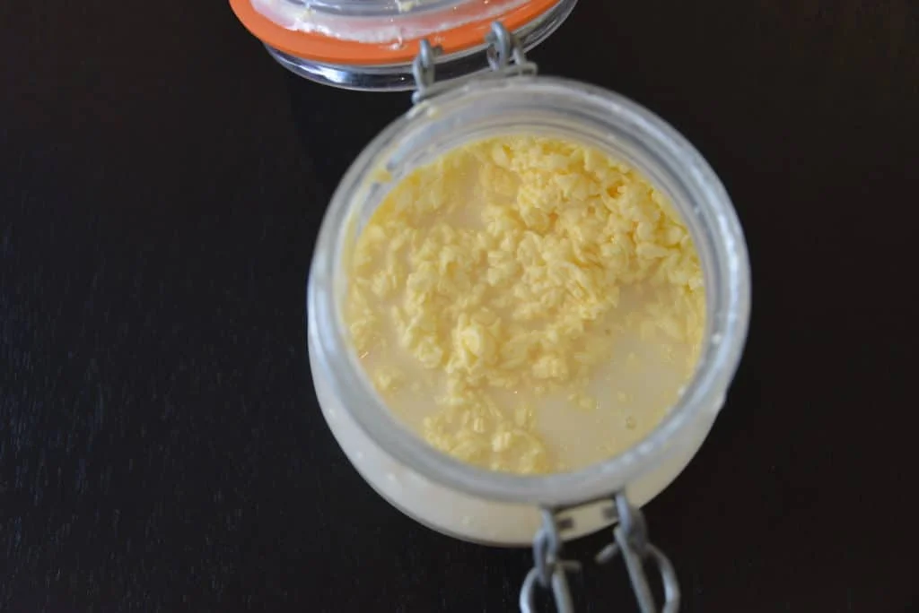 Butter created from cream