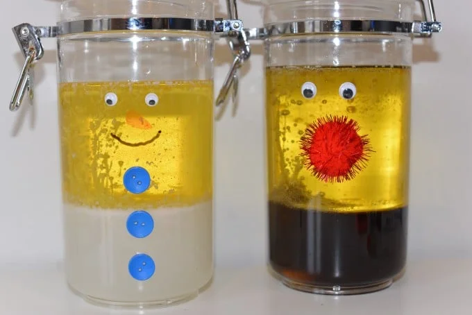 Reindeer and snowman lava lamps for kids