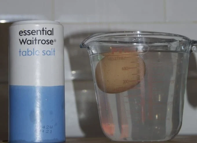 An egg floating on saltwater