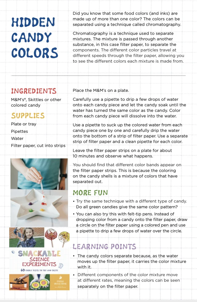 Candy Chromatography experiment with FREE printable