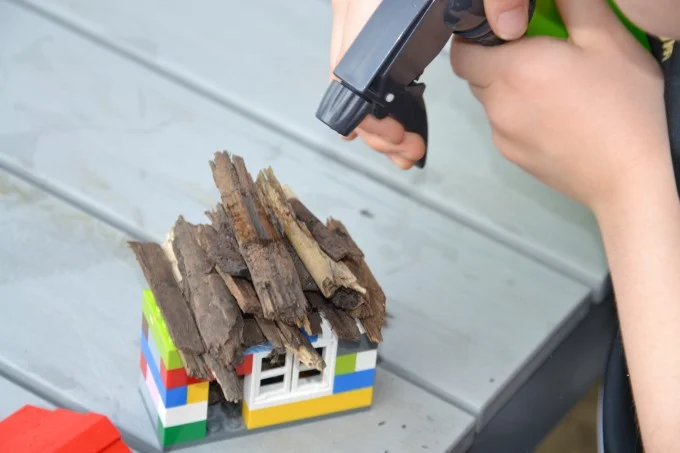 LEGO house with a waterproof roof