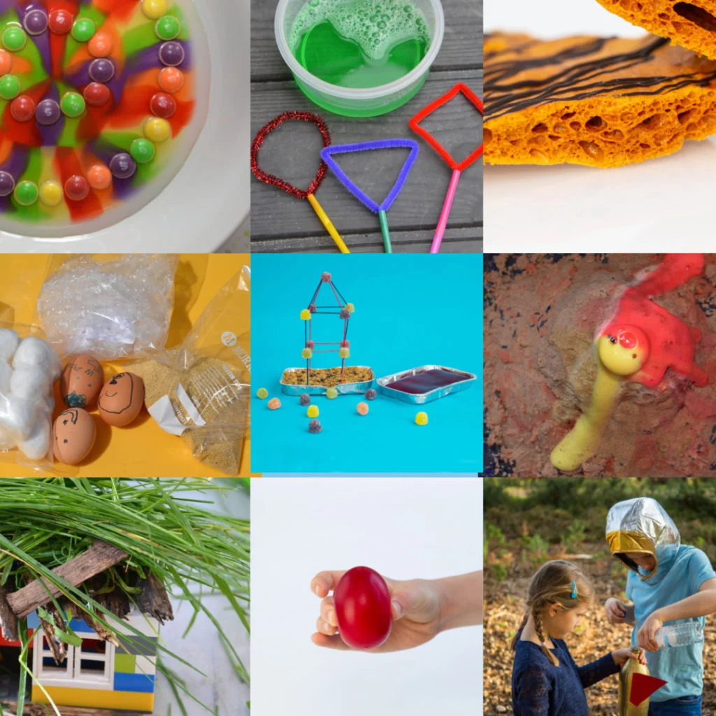 Collage of science experiments