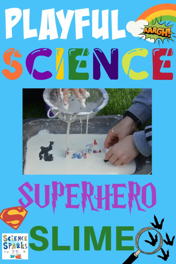 Oobleck passing through a sieve as a sensory activity